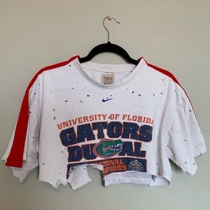 Furst of a kind  distressed crop top